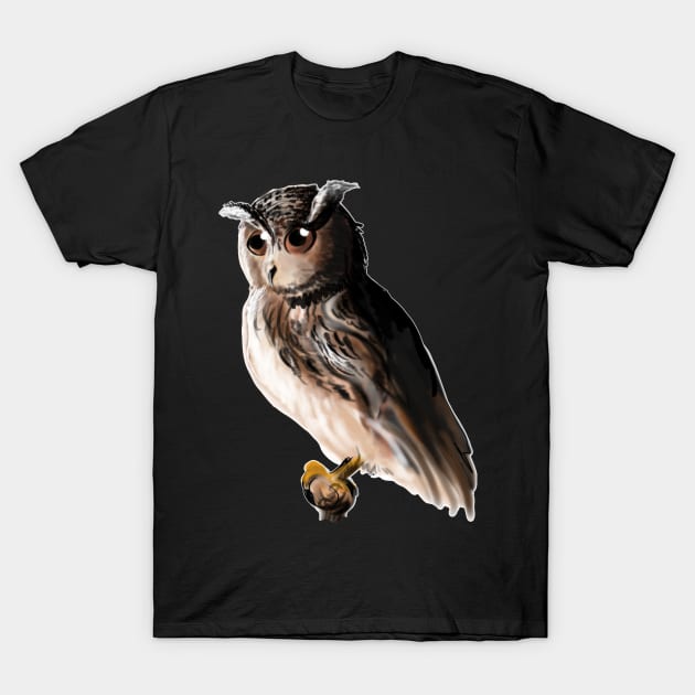 Digital owl drawing - nature inspired art and designs T-Shirt by STearleArt